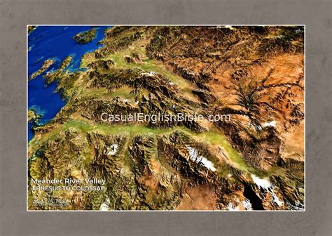 Ephesus-Colossae River Valley - map on canvas - Casual English Bible