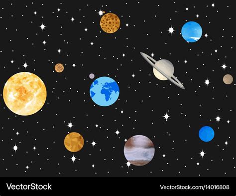 Planets solar system outer space Royalty Free Vector Image