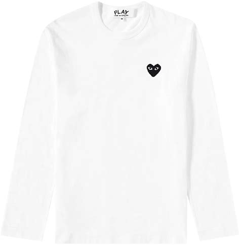 Comme des Garçons PLAY Heart Logo Long‑Sleeve T‑Shirt 'White' - AZ-T120 ...