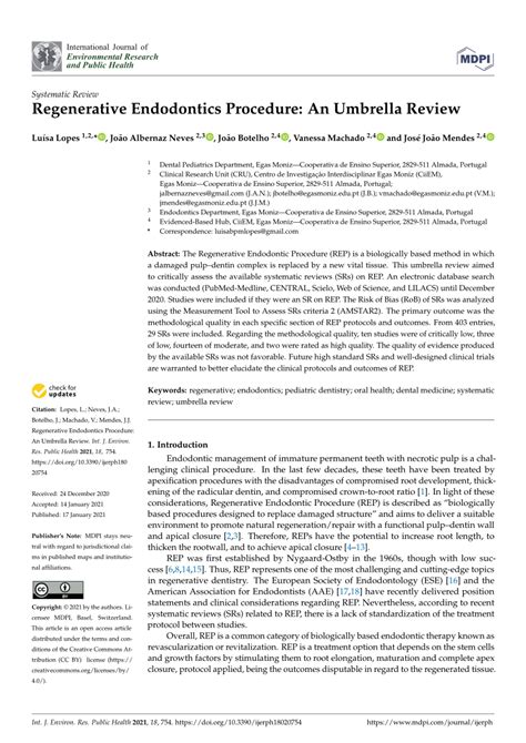 (PDF) Regenerative Endodontics Procedure: An Umbrella Review