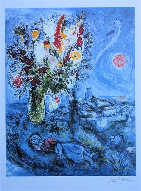 Marc CHAGALL - La dormeuse aux fleurs - Catawiki