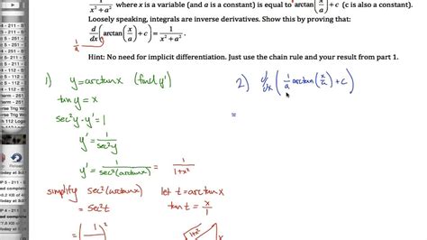 Arctan x derivative - YouTube