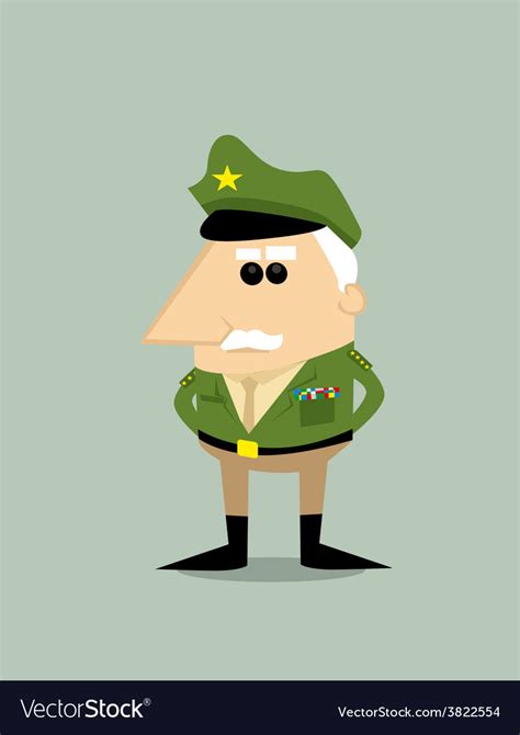 Cartoon military general Royalty Free Vector Image