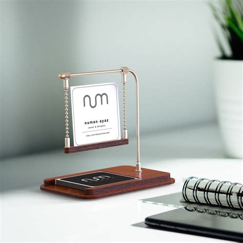 Walnut Square Business Card Stand, Business Card Holder for Desk, Business Card Display - Etsy ...