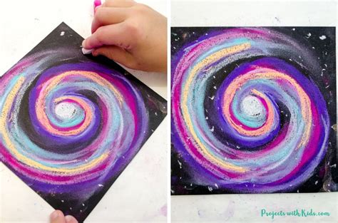 Awesome Galaxy Chalk Pastel Art Project for Kids - Projects with Kids