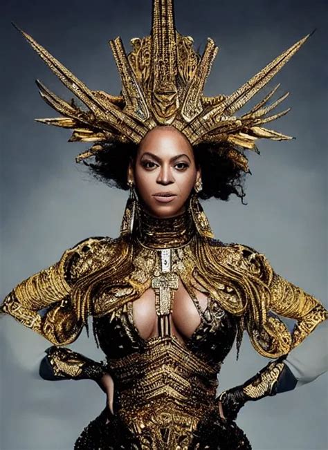 KREA - beyonce photoshoot as a powerful anime boss villain, realistic, intricate, hyper detailed ...