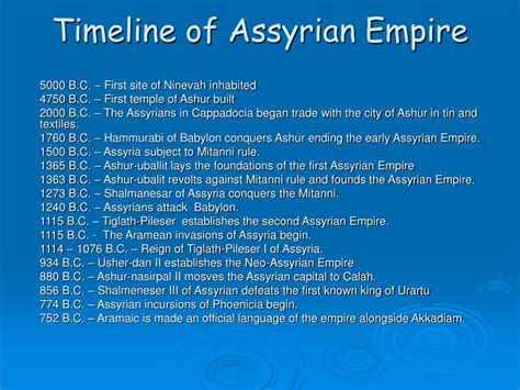 Timeline Of Assyrian Empire