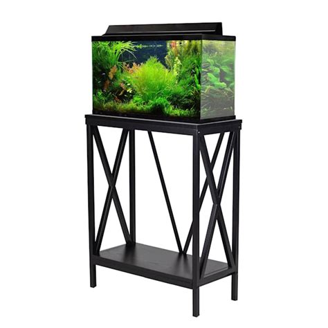 Aquatic Fundamentals 20 Gallon Steel X-Frame Black Aquarium Stand, with ...