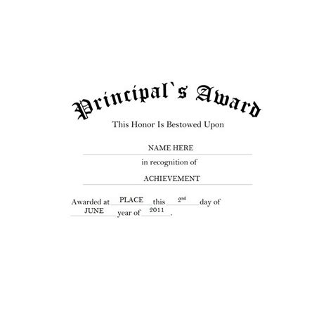 Principal's Award Template | TheRoyalStore