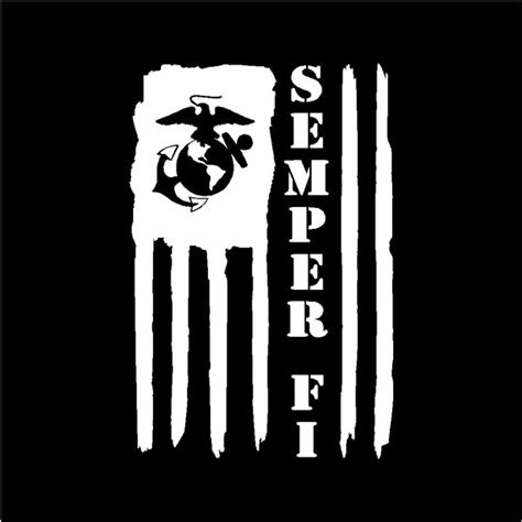 Semper Fi American Flag USMC Vinyl Decal Sticker – Kandy Vinyl Shop