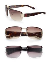 Gucci Rimless Rectangle Sunglasses in Black for Men | Lyst