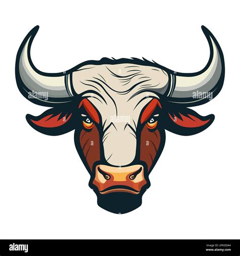 Bull head logo design. Abstract drawing bull face. Cute bull face with ...