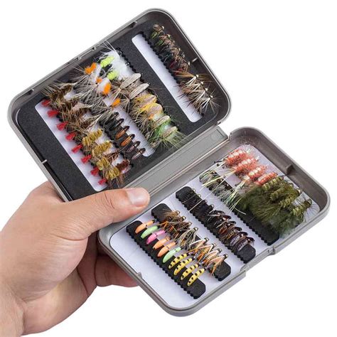 76 Pcs Fly Fishing Lure Trout Flies Kit with Fly Box - Bassdash