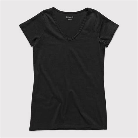 Black Womens T-Shirts | Basic Womens V Neck Tee | littlebit