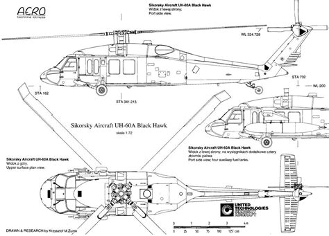 Sikorsky UH-60 Black Hawk Blueprint - Download free blueprint for 3D modeling | Black hawk ...