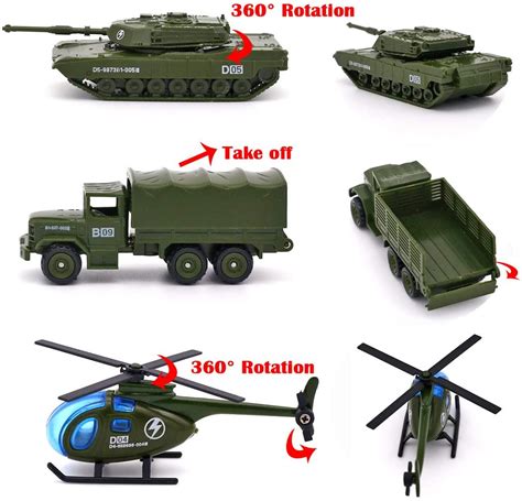 YIMORE Die-cast Metal Military Car Playset Alloy Models Toy Vehicle ...