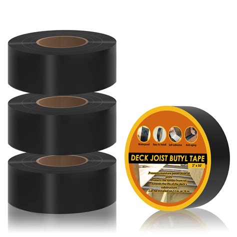 Buy JOAPRIL Joist Tape 2" x 50' with Rubber Roller, 4 Pack Butyl Joist Tape for decking, Deck ...