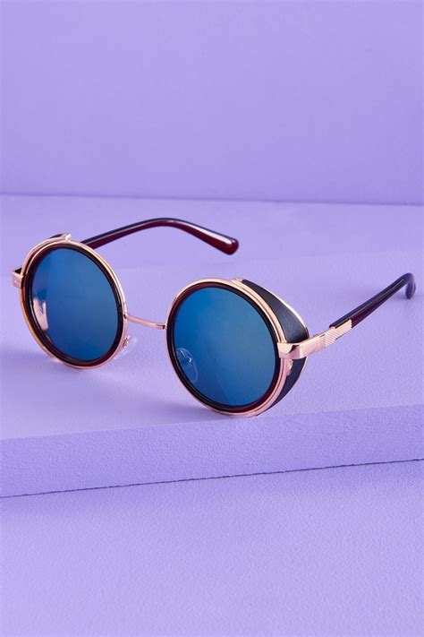 Reflective Steampunk Circle Sunglasses | Earthbound Trading Co.