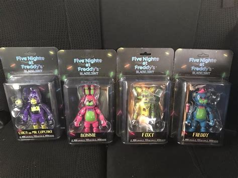 Five Nights at Freddys Funko FNAF Blackight Figure Exclusive SET LOT ...