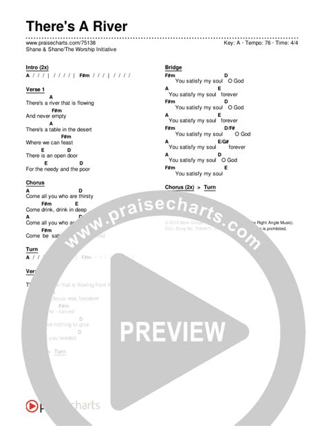 There's A River Chords PDF (Shane & Shane/The Worship Initiative ...