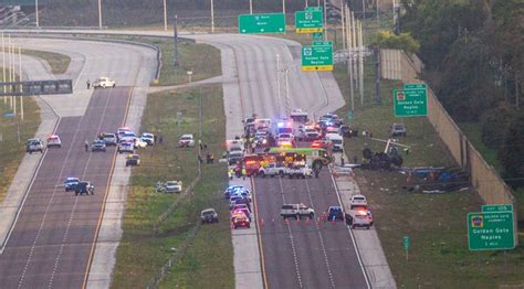 Aerial views of Naples, Florida I-75 plane crash: 2 confirmed dead