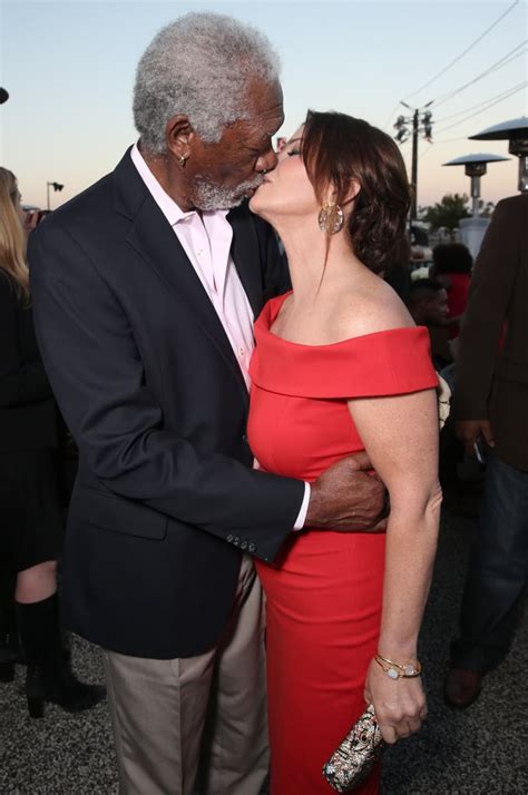 Morgan Freeman and Marcia Gay Harden Kissing at CBS Party | POPSUGAR Celebrity Photo 2