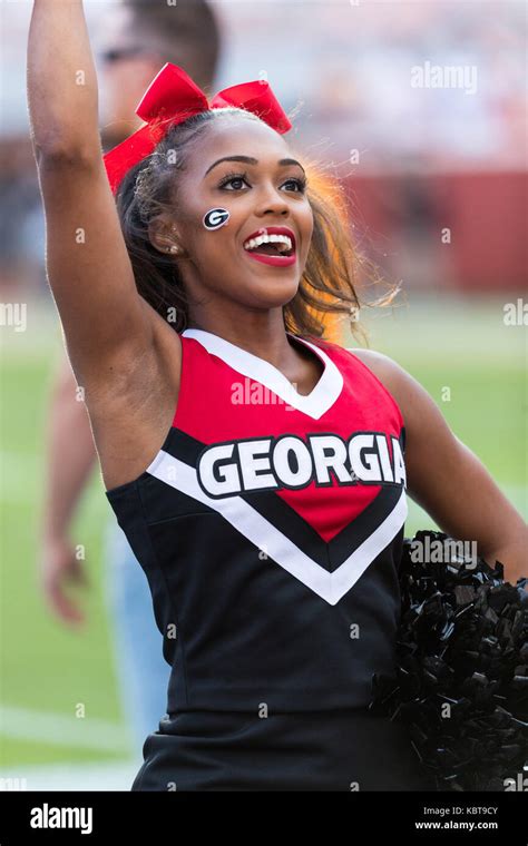 September 30, 2017: Georgia Bulldogs cheerleader during the NCAA Football game between the ...