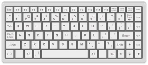 Computer Keyboard Black And White Clipart - Clipart
