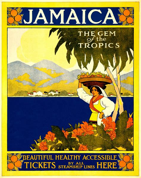 Vintage Jamaica Travel Poster Free Stock Photo - Public Domain Pictures