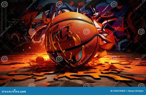 In this Captivating Digital Illustration, Basketball and Graffiti Art Collide in a Stunning ...