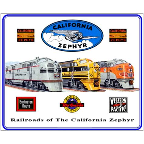 Western Pacific California Zephyr Railroad Tin Sign - MrTrain