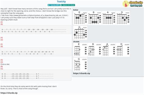 Chord: Toxicity - tab, song lyric, sheet, guitar, ukulele | chords.vip