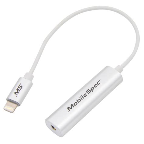 MobileSpec Lightning to 3.5mm Auxiliary Adapter, White