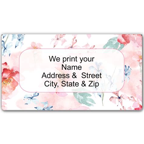 Watercolor Floral Return Address Labels - Custum