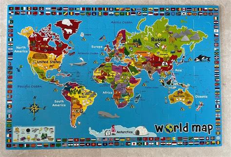 World Map - Floor Puzzle for Kids, Hobbies & Toys, Toys & Games on Carousell