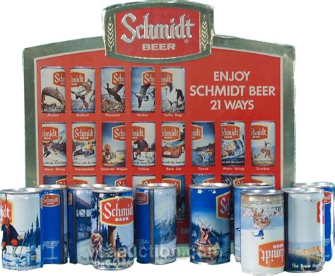 Large Lot Of Schmidt Beer Cans & "Enjoy Schmidt Beer 21