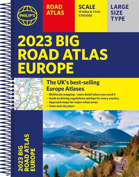 2023 Philip's Big Road Atlas Europe: (A3 Spiral binding) (Philip's Road ...