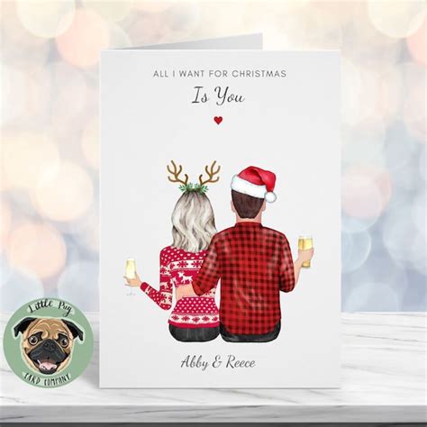 Couple Christmas Card - Etsy