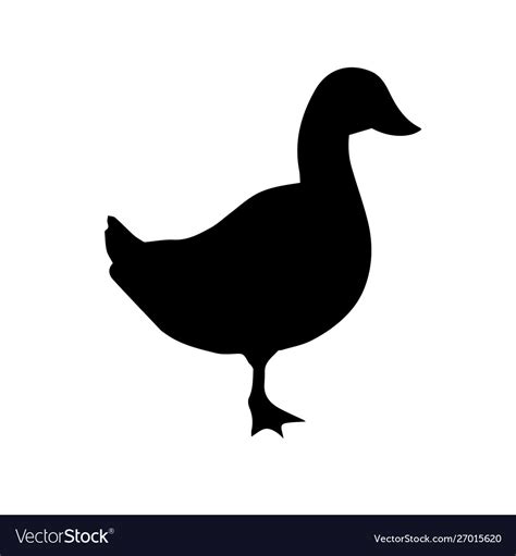 Flat black duck silhouette Royalty Free Vector Image