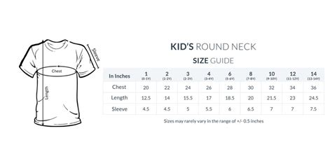 T-Shirt Size Guide/Chart - 9thson