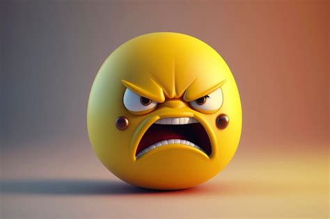 Premium Photo | Angry yellow emoji