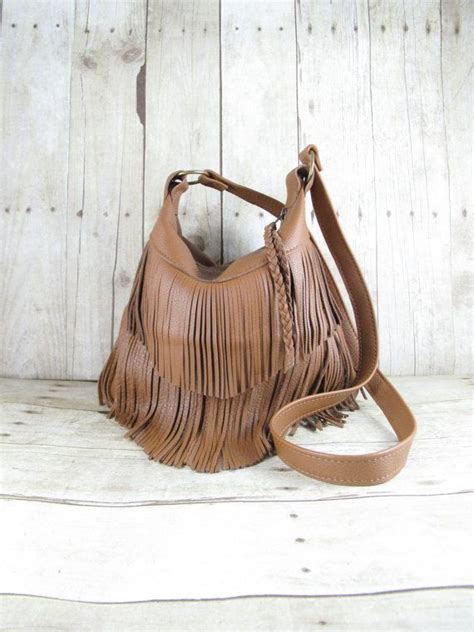 Leather Fringe Bag Small Cross Body Brown leather Messenger | Etsy ...