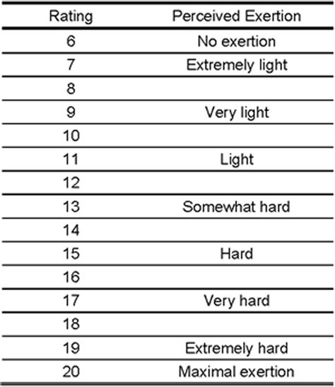 Perceived Exertion Scale