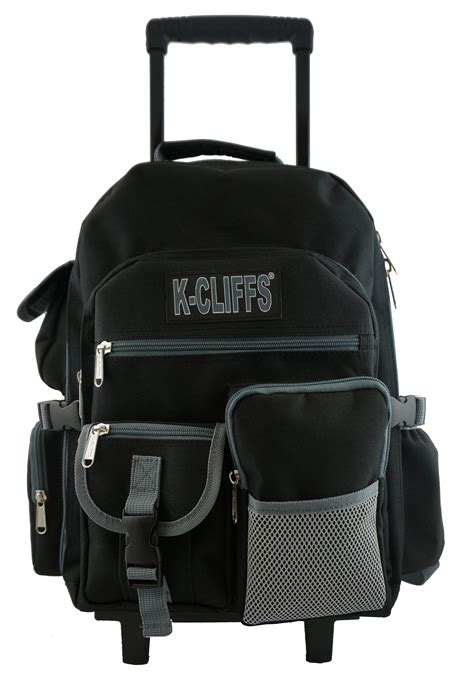 Rolling Backpack Heavy Duty School Backpack with Wheels Deluxe Rolling ...