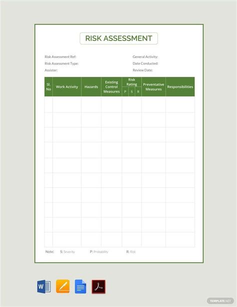 Risk Assessment Template - Download in Word, Google Docs, PDF, Apple ...