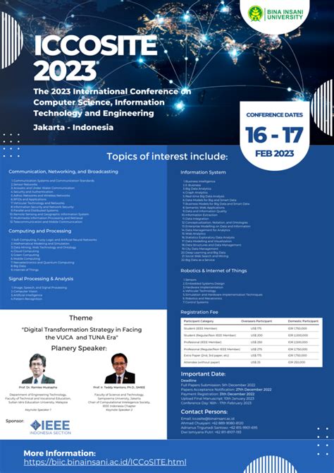 The 2023 International Conference on Computer Science – Universitas Bina Insani