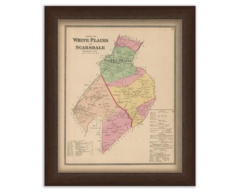 Towns of WHITE PLAINS and SCARSDALE, New York 1868 Map