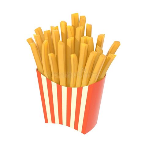 Fast Food French Fries in a Container Stock Illustration - Illustration of eating, paper: 102584383