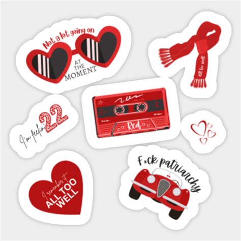 RED- Taylor Swift album sticker pack - Taylor Swift - Sticker | TeePublic