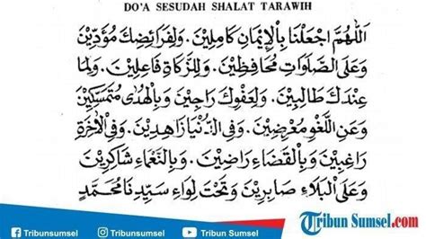 Marhaban Ya Ramadhan Bacaan Bilal Shalat Tarawih Dan Doa Shalat ...